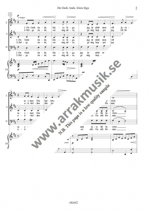 Du Guds Ande, klara l�ga