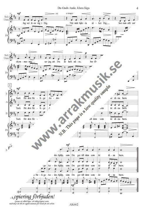 Du Guds Ande, klara l�ga