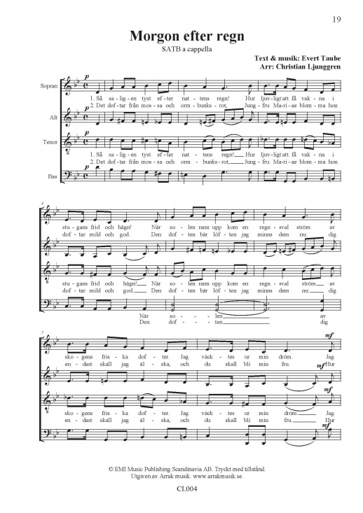 Fem visor av Evert Taube